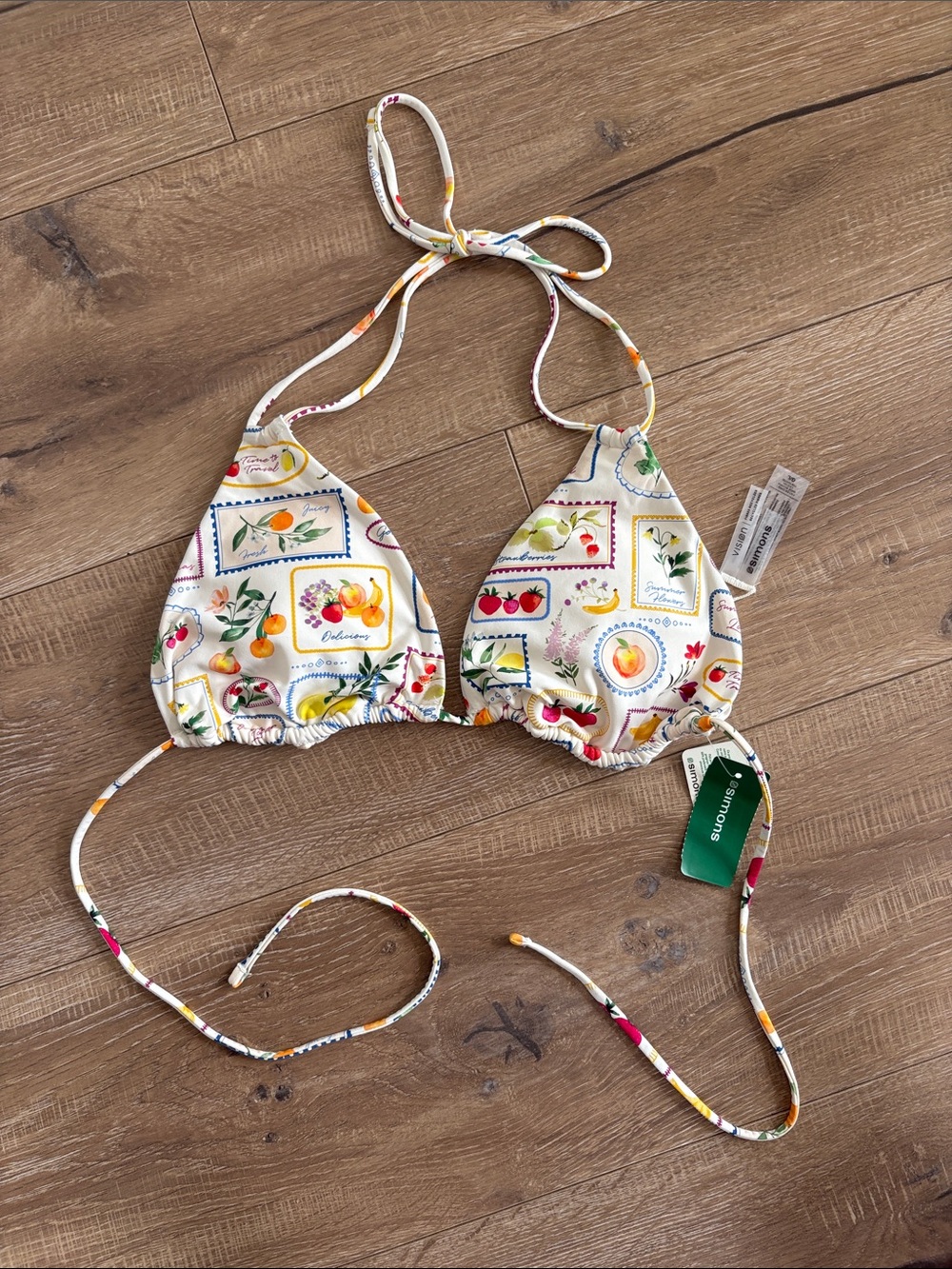 NWT Simons Garden Botanical Bikini Top